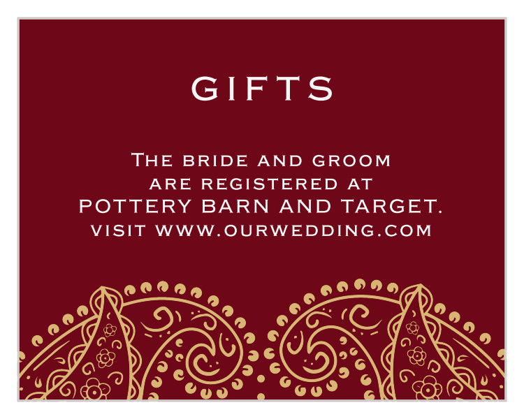Precious Paisley Registry Cards