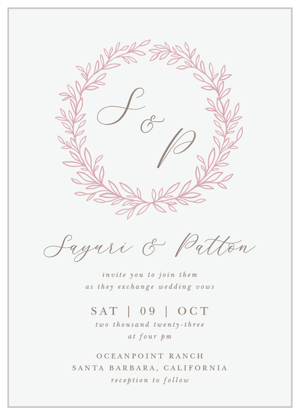Circled Monogram Wedding Invitations