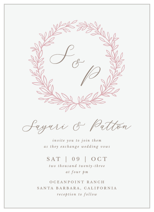 Circled Monogram Wedding Invitations