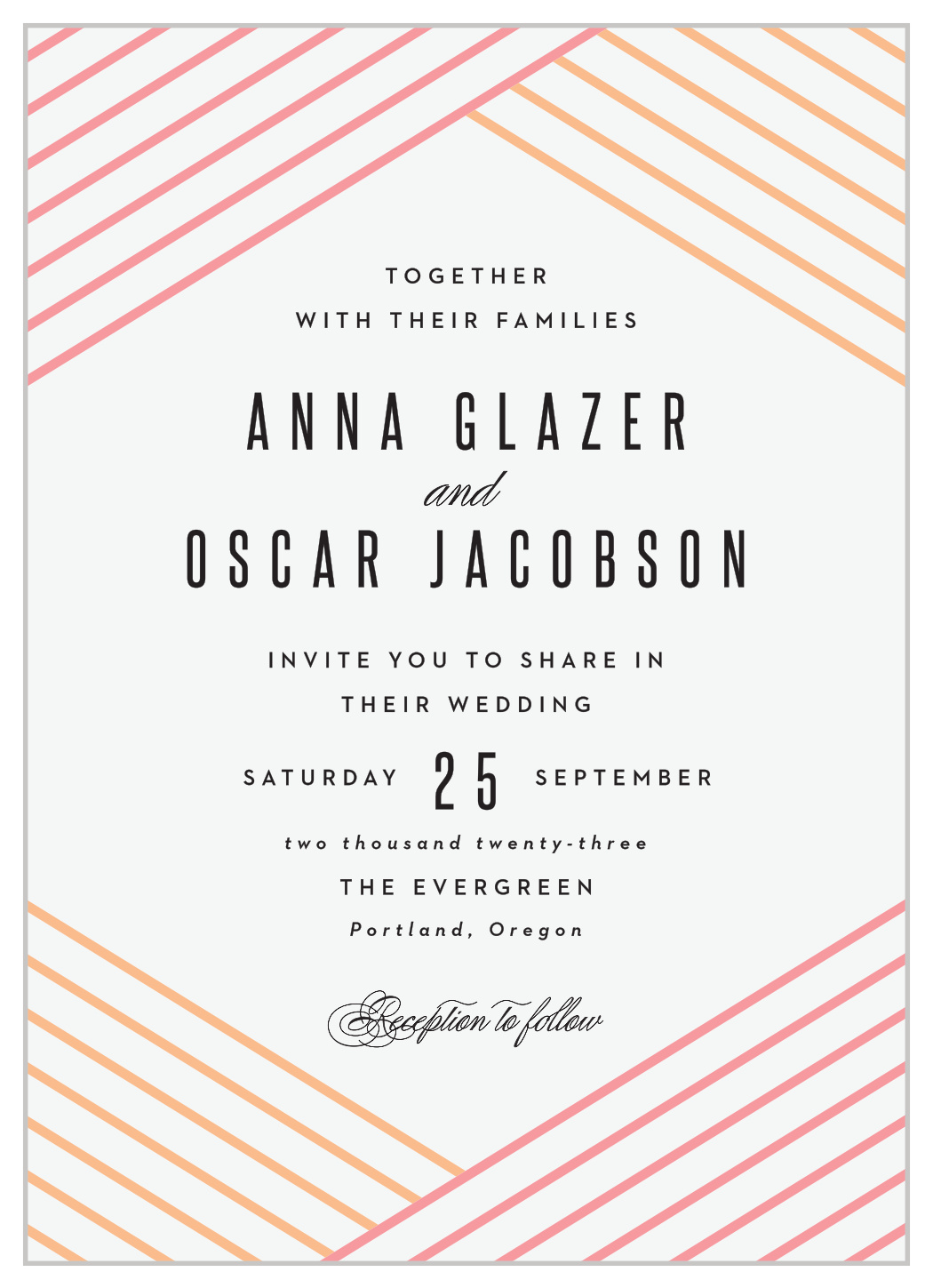 Pattern Stripes Wedding Invitations