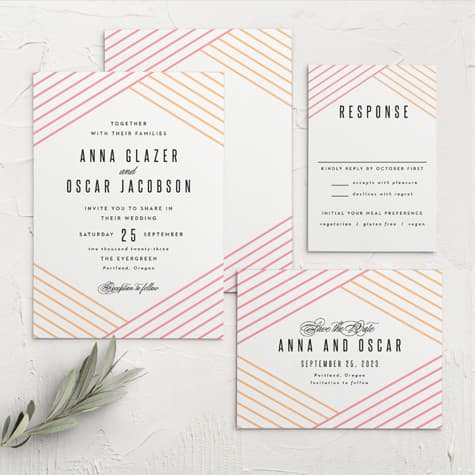 Pattern Stripes Wedding Invitations