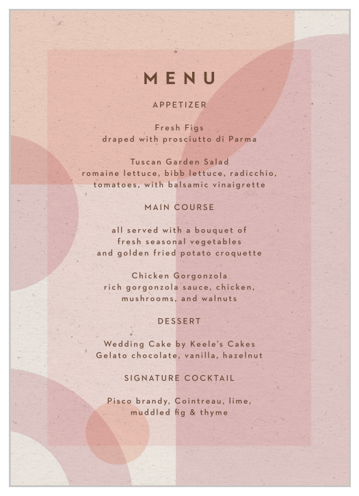 Mod Shapes Wedding Menus