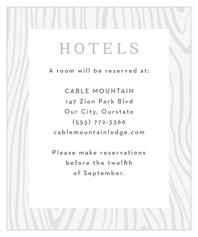 Wood Plank Accommodation Cards