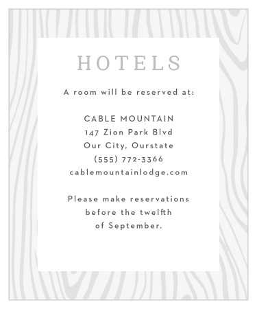 Wood Plank Accommodation Cards