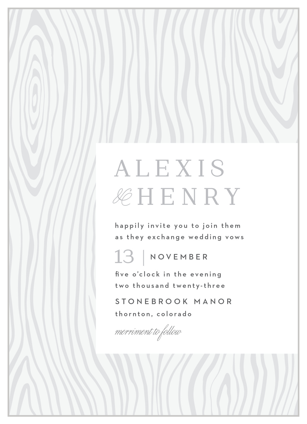 Wood Plank Wedding Invitations