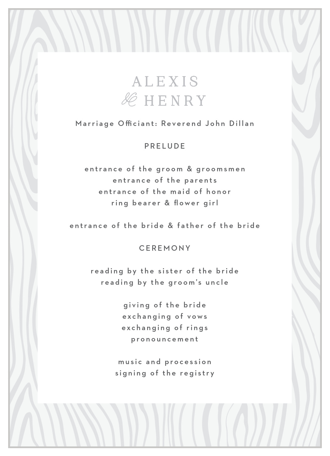 Wood Plank Wedding Programs