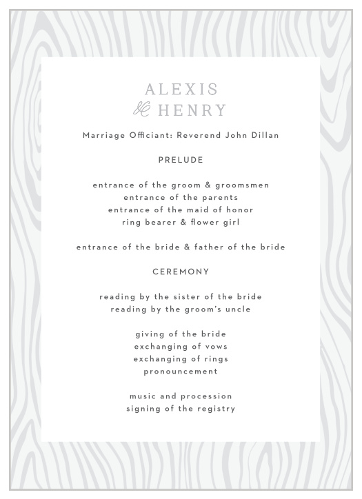 Wood Plank Wedding Programs