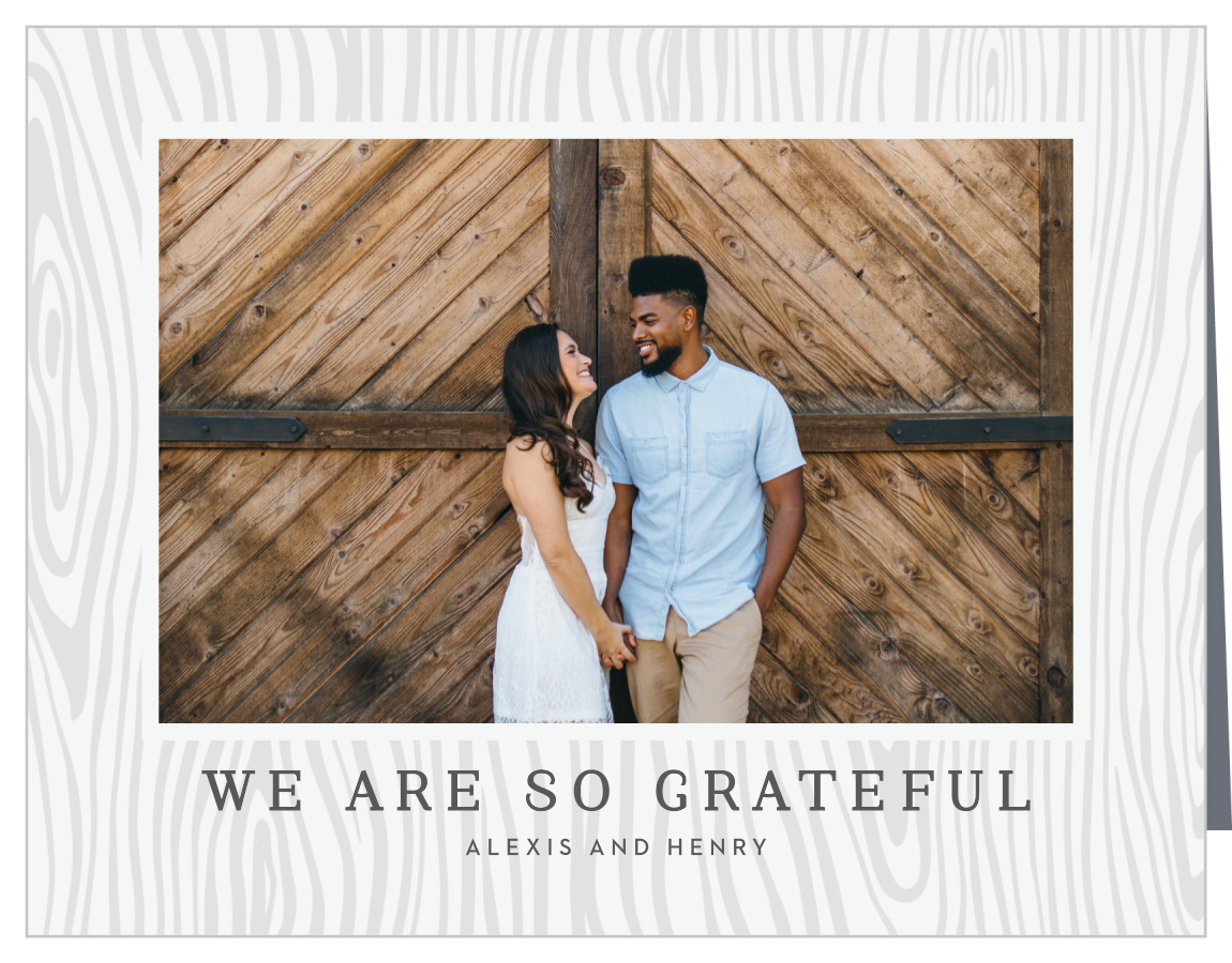 Wood Plank Wedding Thank You Cards