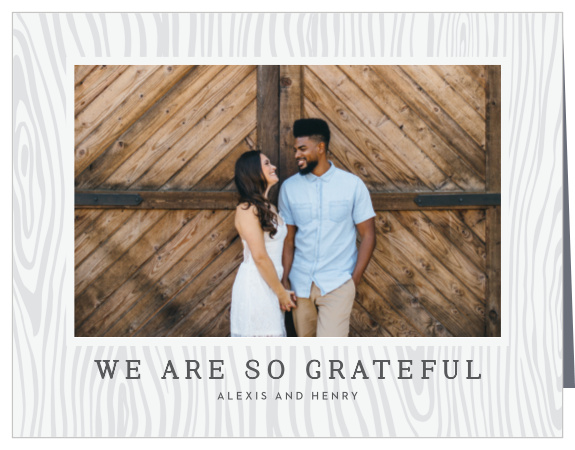 Wood Plank Wedding Thank You Cards