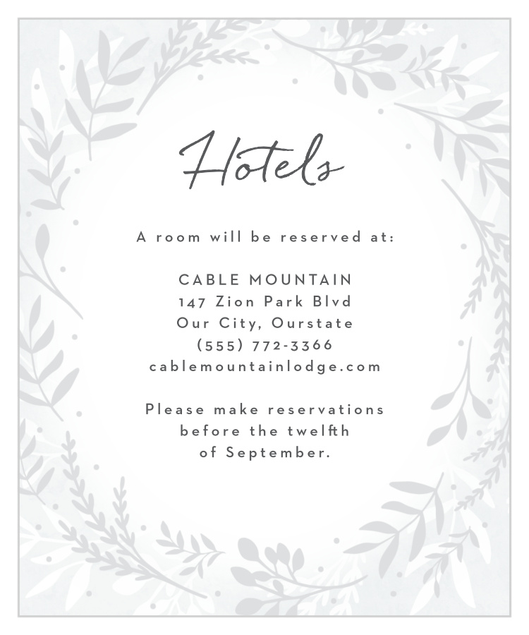 Icy Wreath Accommodation Cards