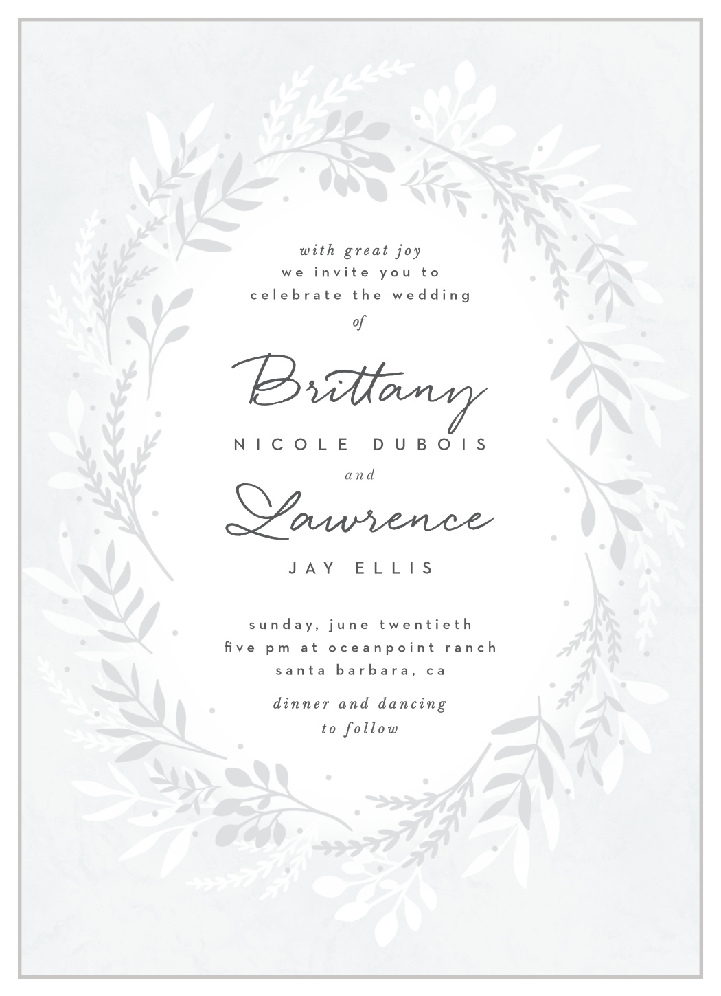 Icy Wreath Wedding Invitations