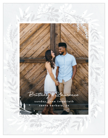 Our Icy Wreath Save the Date Magnets are sure to have family and friends marking their calendars for your wedding. 