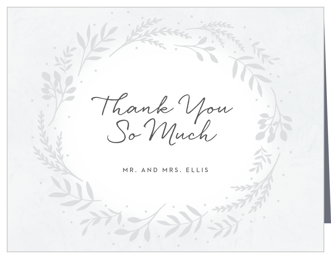 Icy Wreath Wedding Thank You Cards