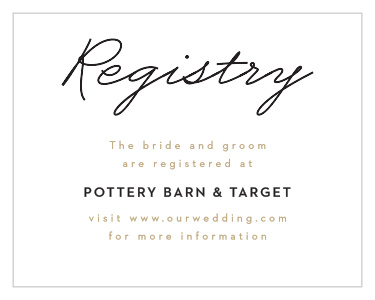 Our Mod Grid Registry Cards are the perfect way to emphasize your registry and make it easy for your guests to find.