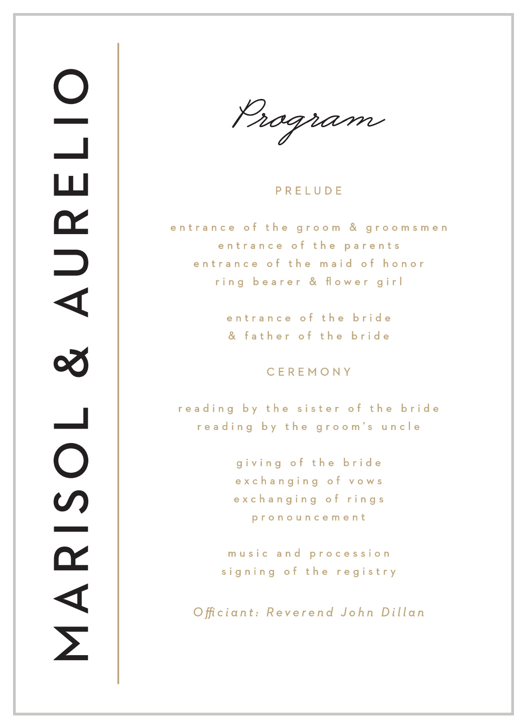 Mod Grid Wedding Programs