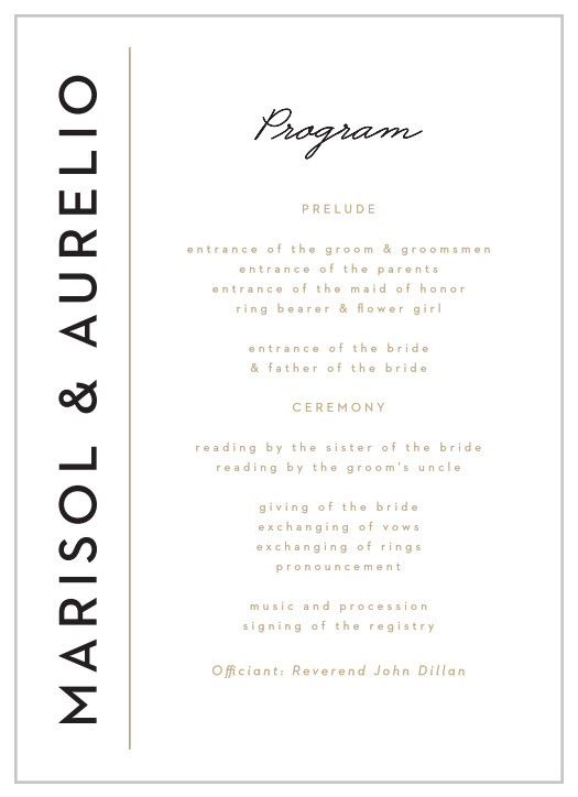 Mod Grid Wedding Programs