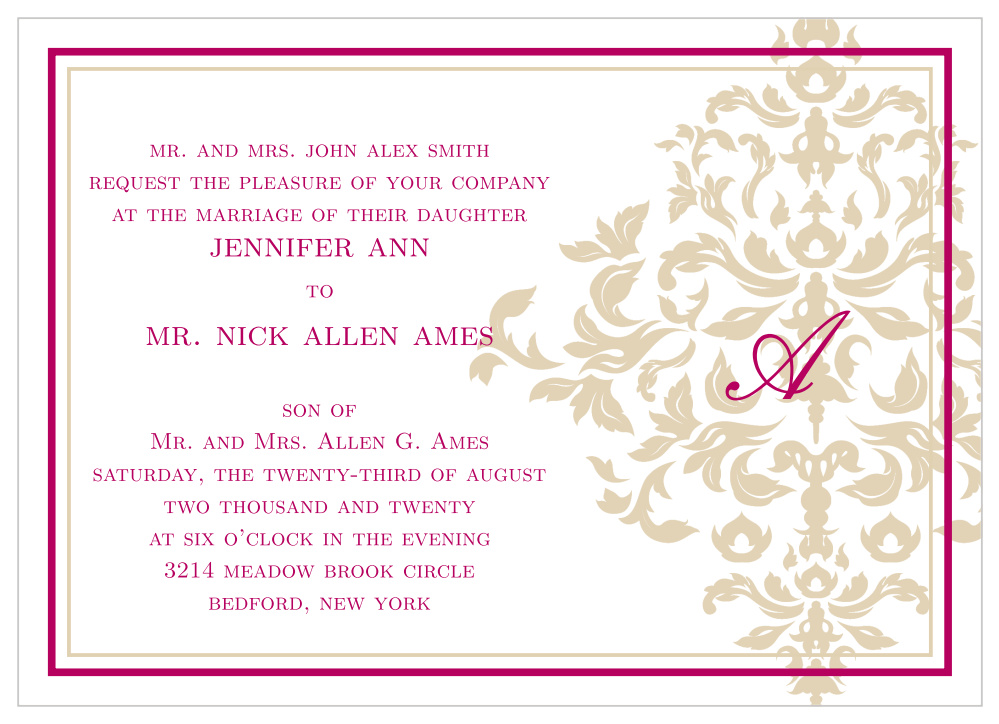 Elegant Damask Wedding Invitations