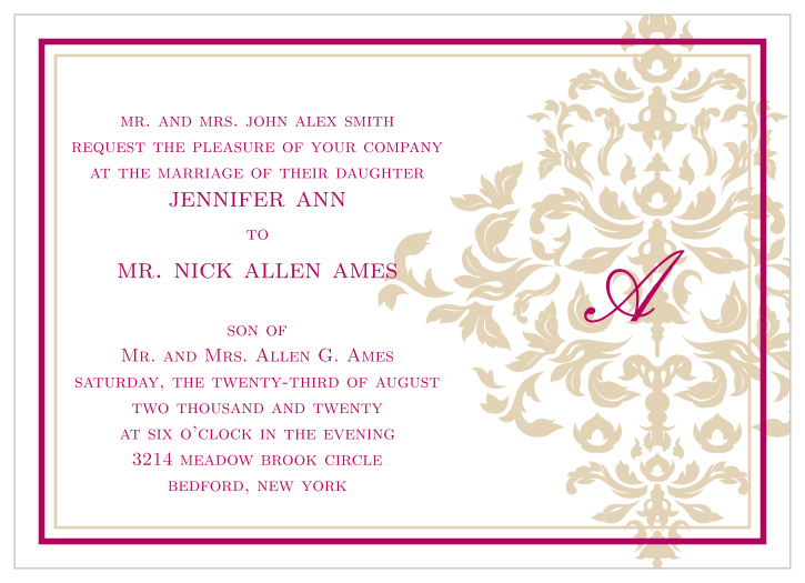 Elegant Damask Wedding Invitations