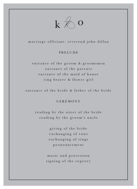 Etched Peony Wedding Programs