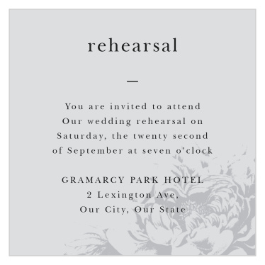 Etched Peony Rehearsal Cards