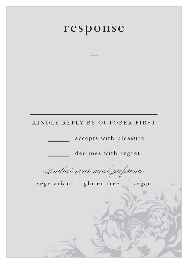Etched Peony Response Cards