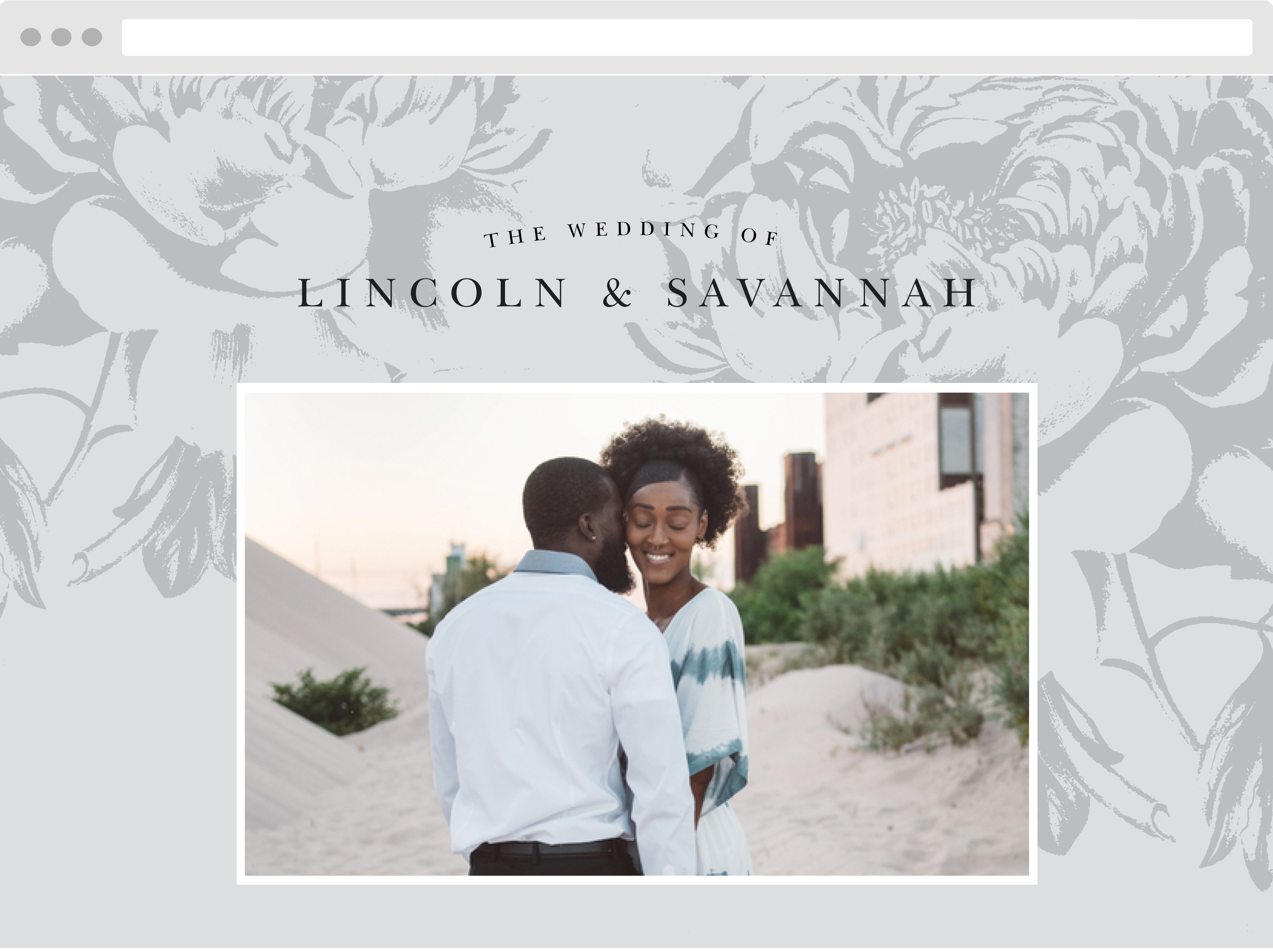 Etched Peony Wedding Website