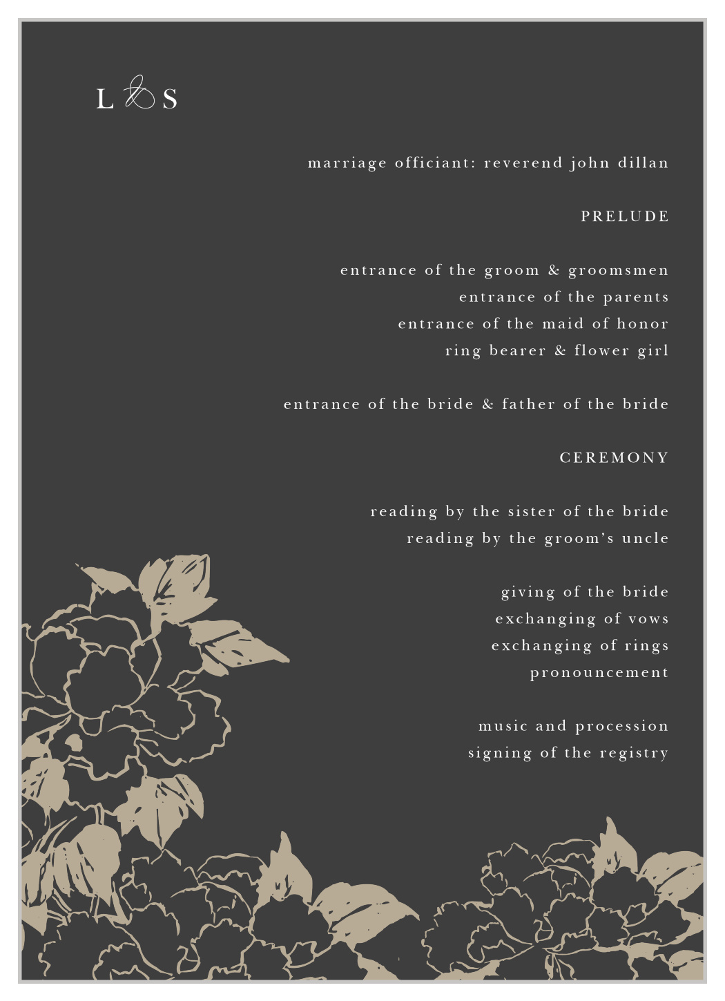 Garden Roses Wedding Programs