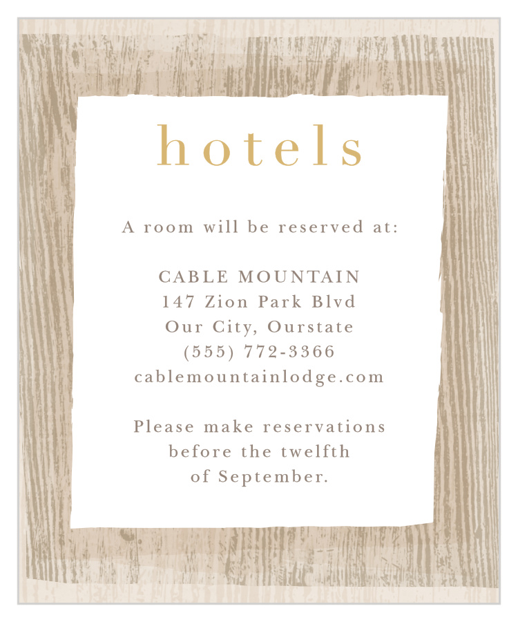 Wood Collage Accommodation Cards