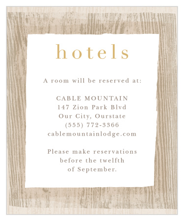 Wood Collage Accommodation Cards