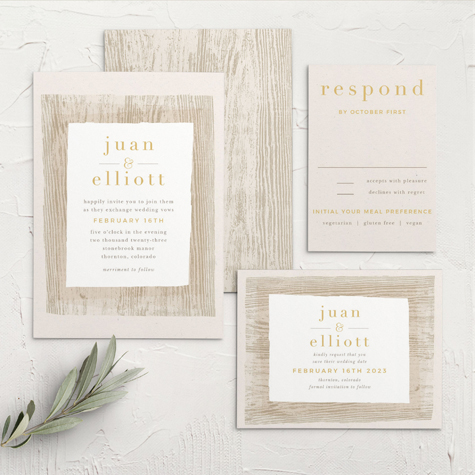 Wood Collage Wedding Invitations