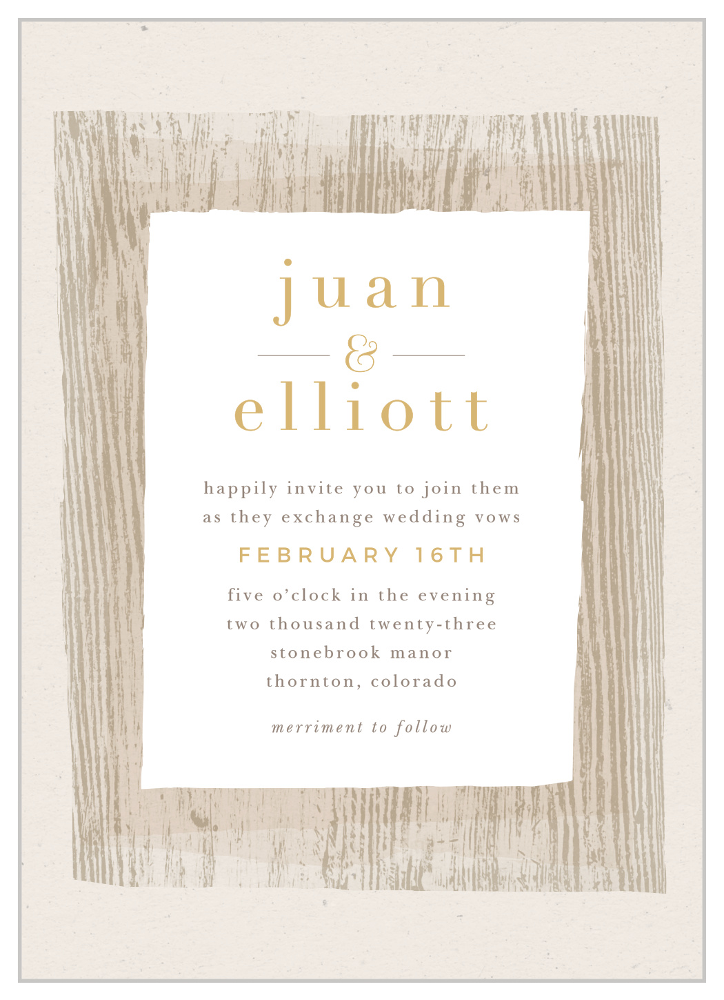 Wood Collage Wedding Invitations
