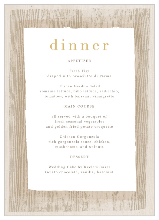 Wood Collage Wedding Menus