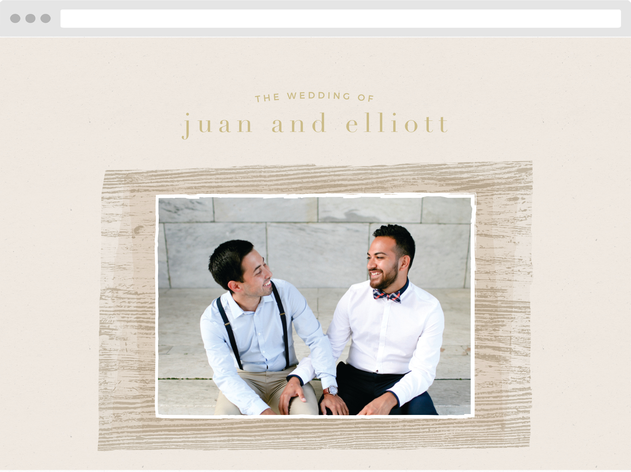 Wood Collage Wedding Website