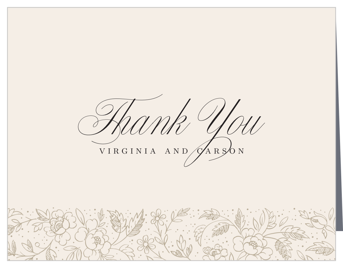 Botanical Border Wedding Thank You Cards