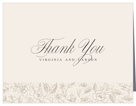 Botanical Border Wedding Thank You Cards