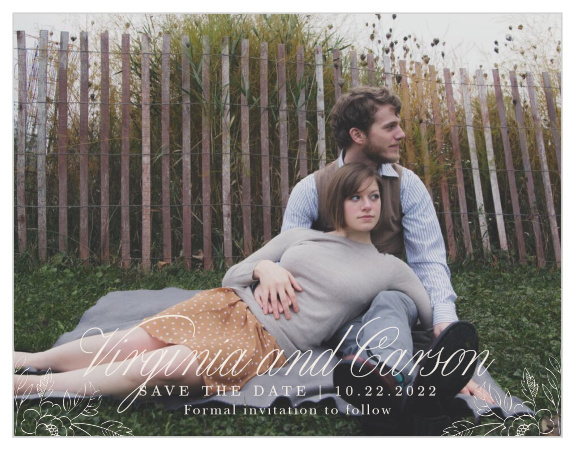Announce your big day in classic style with our Botanical Border Save the Date Magnets.