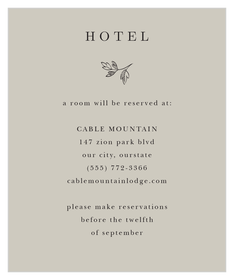 Botanical Border Accommodation Cards