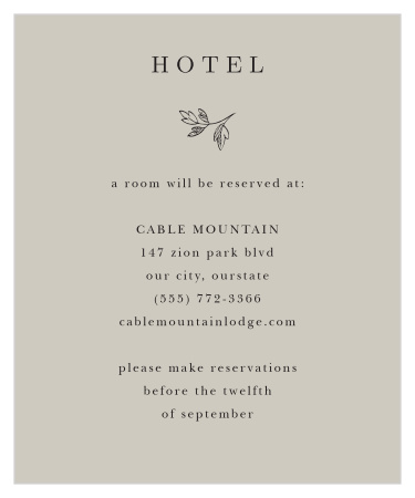 Botanical Border Accommodation Cards