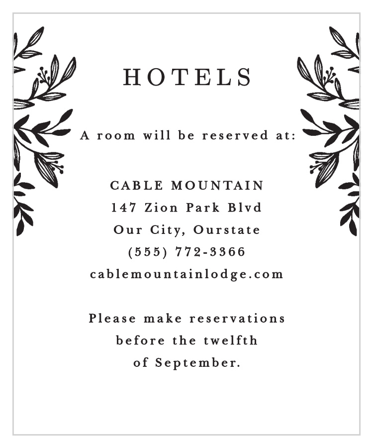 Pen Drawn Accommodation Cards