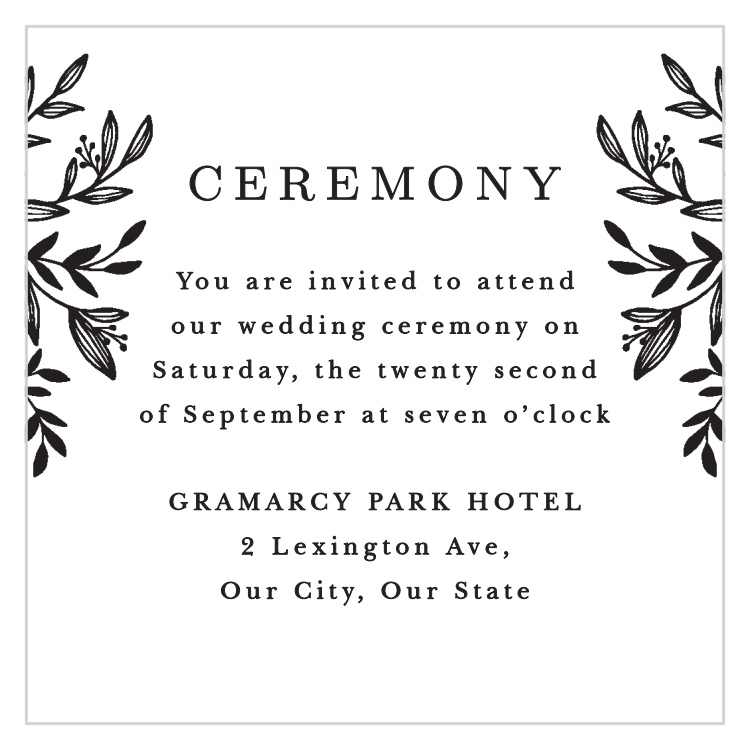 Pen Drawn Ceremony Cards