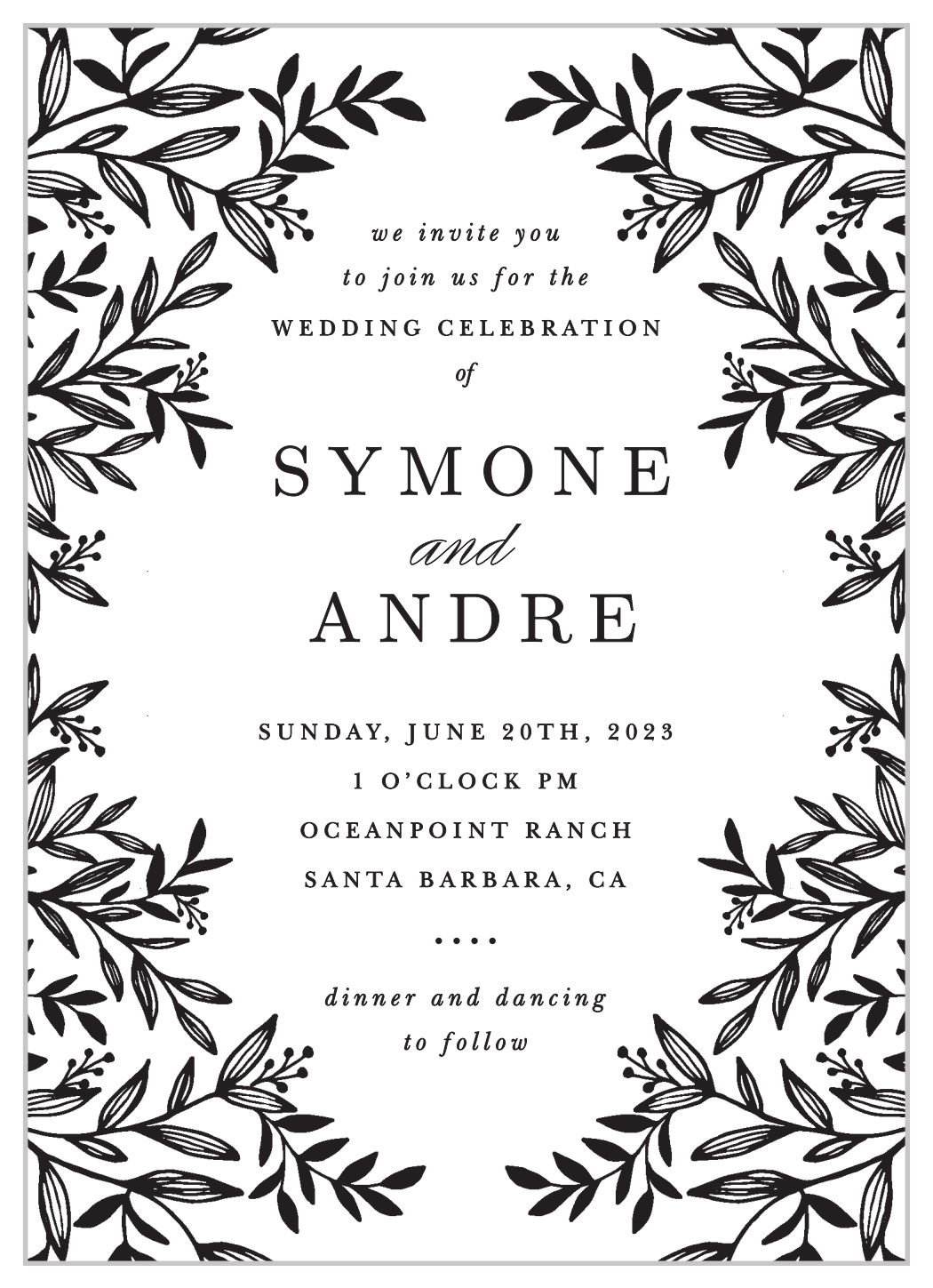 Pen Drawn Wedding Invitations