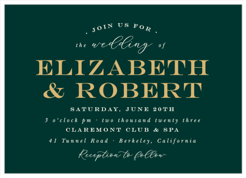 Bold Names Wedding Invitations