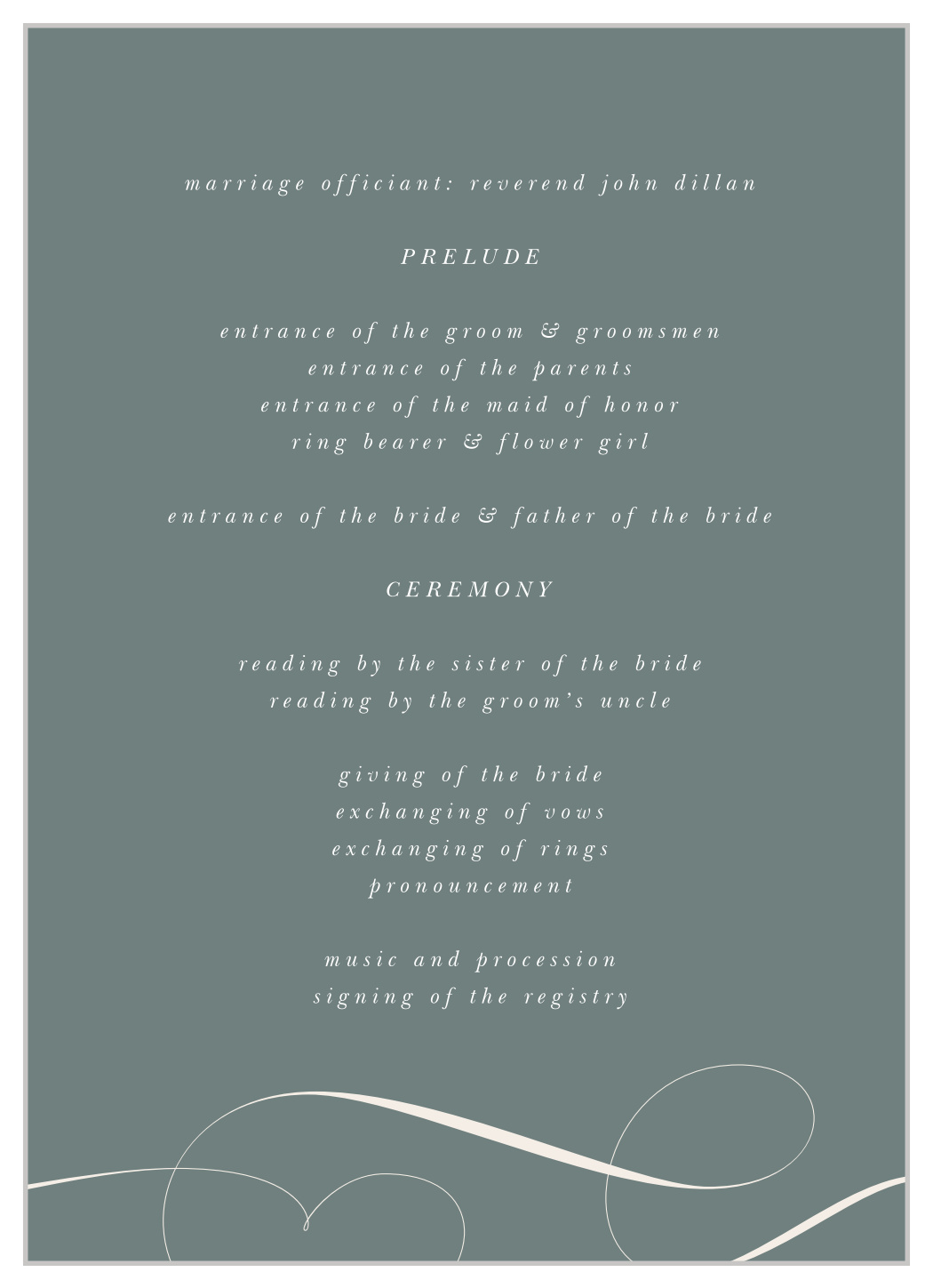 Ornate Framing Wedding Programs