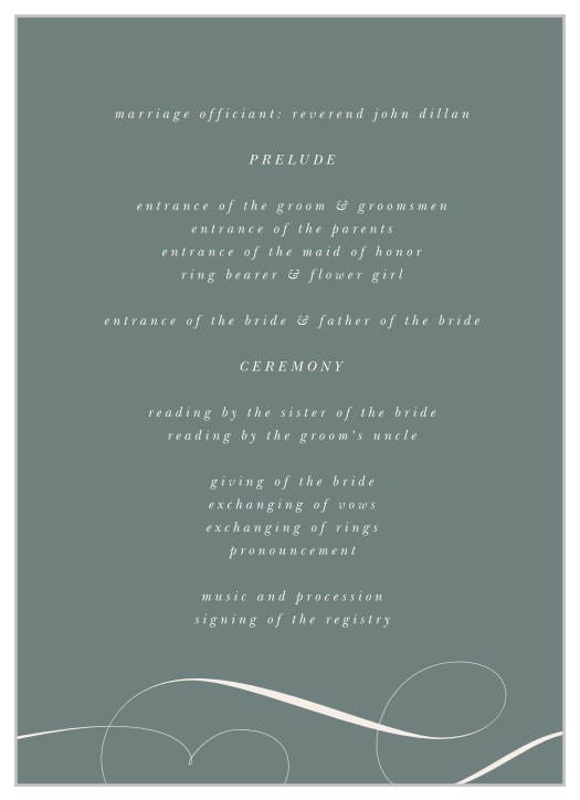 Ornate Framing Wedding Programs