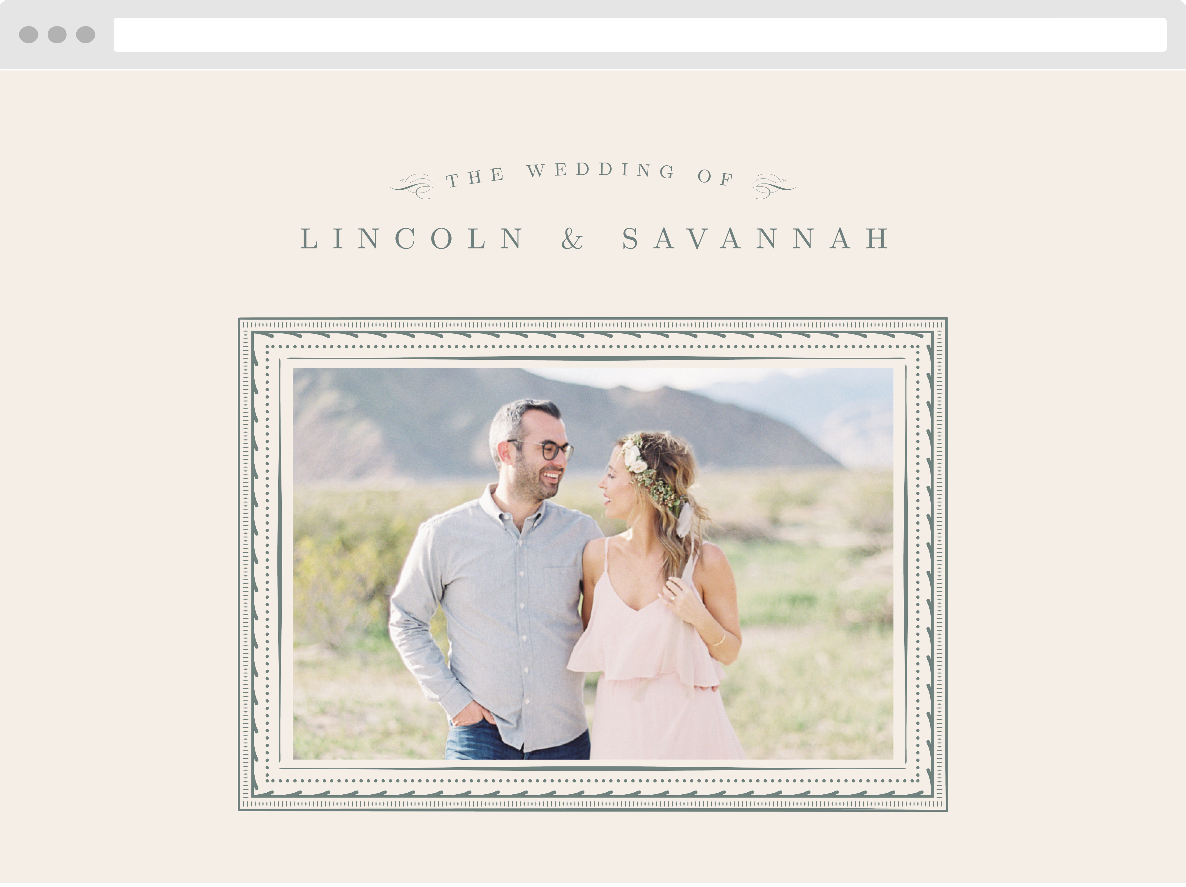 Ornate Framing Wedding Website