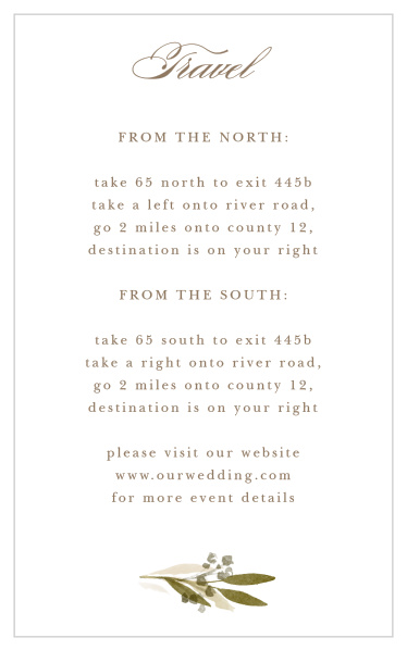 Elegant Wreath Direction Cards