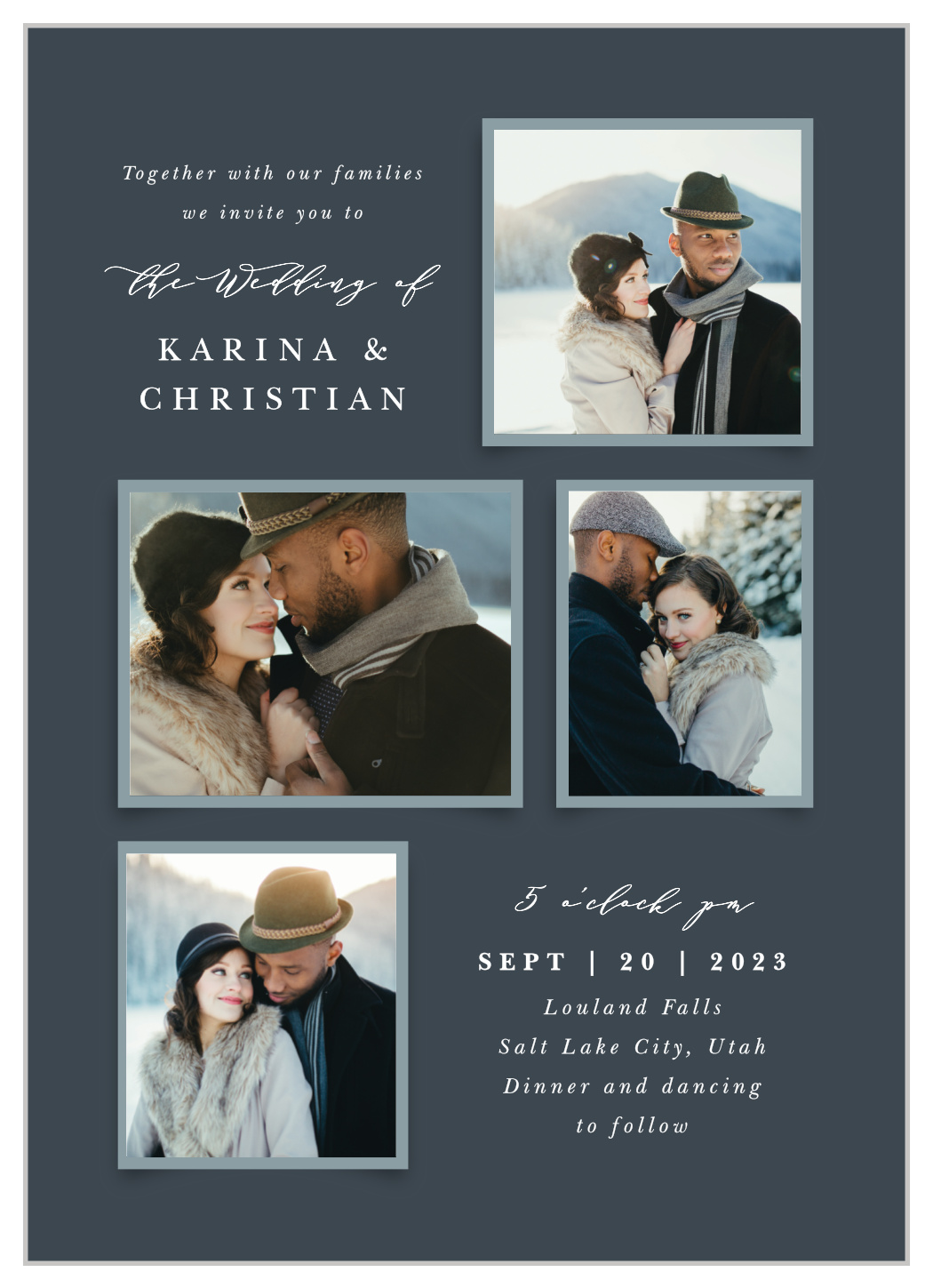 Elegant Photo Collage Wedding Invitations