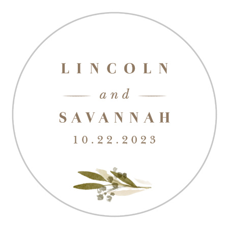 Elegant Wreath Wedding Stickers