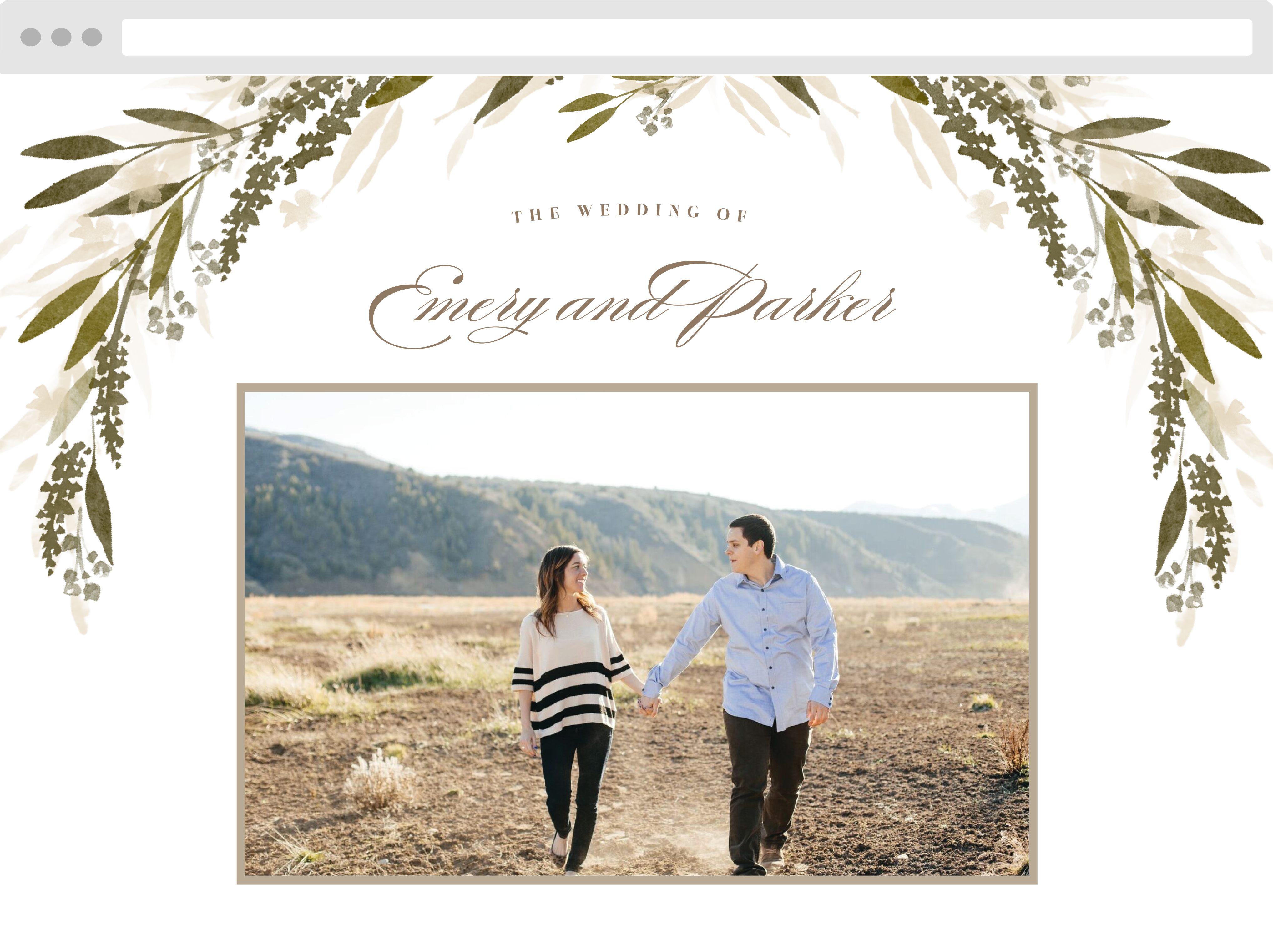 Elegant Wreath Wedding Website