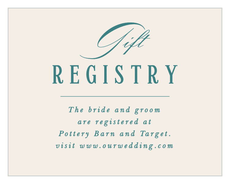 Formal Charm Registry Cards